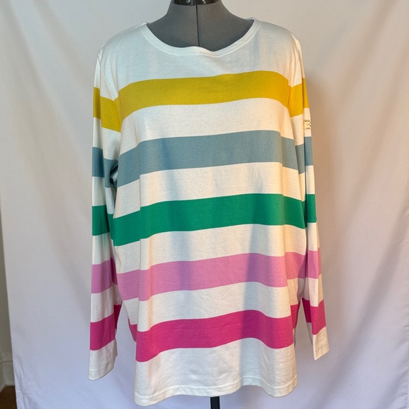 Joules harbour multi-stripe long sleeve top women’s size US 22 NWT - Picture 1 of 5